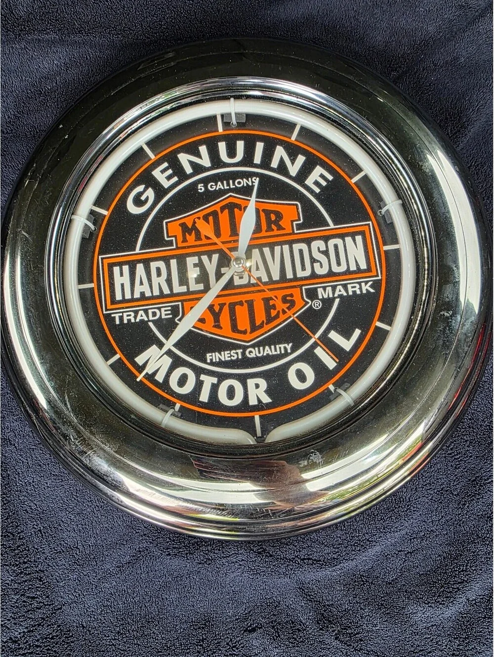 Harley Davidson Genuine Motor Oil Neon Wall Clock